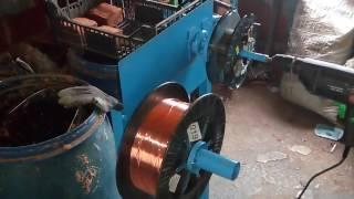 Rewound big spool of welding wire to smaller spool to fit in welder