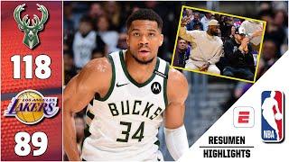 Los Milwaukee Bucks APLASTARON a LOS ANGELES LAKERS 118-89 con GIANNIS ANTETOKOUNMPO en llamas | NBA