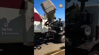 Garbage Truck Drops Trash Bin  #shorts #viral #tiktok