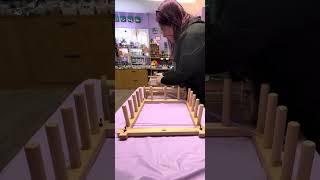 Warping Cricket Loom with a warping board