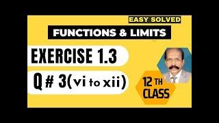  2nd Year Math Ch#1 | FUNCTIONS & LIMITS | Exe 1.3 | Question 3( vi to xii ) |  Easiest Solution