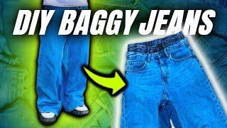 The SECRET to making JEANS EXTRA BAGGY... (full tutorial)