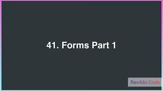 Forms Part 1 React | React JS  Course for Beginners | React JS Tutorial | #revildo_code