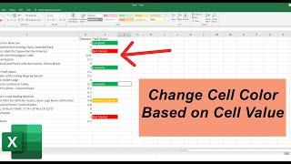 Change Cell Color based on Dropdown Selection | Excel Tutorial