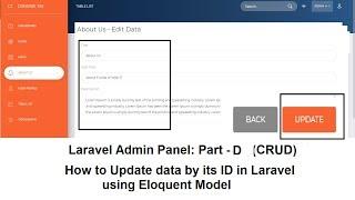 Laravel-5.8:Admin (Part-8 [D])CRUD: how to Update data by id using Eloquent Model in Laravel