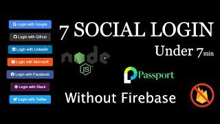 NodeJS 7 Social oAuth Login under 7 without #firebase, using #chatgpt