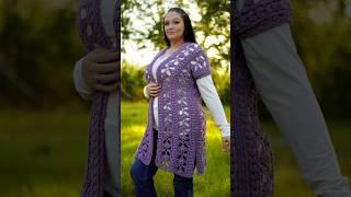 I've crocheted a 1 piece ruana/Cardigan with. beautiful stitch pattern. #crochetcardigan #crochet