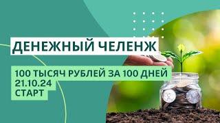 Начинаю новый челенж «100 тысяч рублей за 100 дней» ПРИСОЕДИНЯЙТЕСЬ!