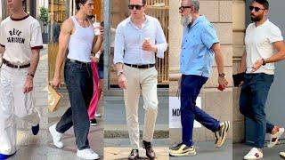 Hot Summer 2025 Men’s Fashion Italian Street Style & Milan Men’s Shopping #mensfashion