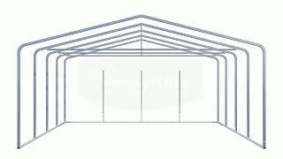 Classic Carport - 24'W x 20'L x 10'H - Frame Only / 3-Sided Frame Only w/Gable Kits