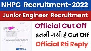 NHPC JE Official Cut Off||NHPC JE RTI Reply||NHPC Junior Engineer Recruitment-2022