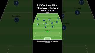 PSG Vs Inter Milan Champions League Final 24/25 #soccer #tactics