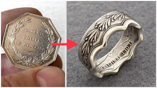 Octagonal French coin into a crown ring!