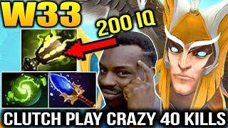 W33 200 IQ Gameplay 40 KILLS with Skywrath Mage Dota 2 7.15