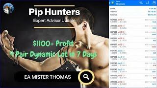 Gain 1100+ Profit with Mister Thomas EA | 04 Pair Dynamic Lot in 7 Days | Pip Hunters 