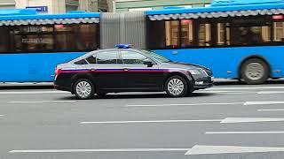 Car of the Russian Federal Security Service Skoda Octavia responding with flashing