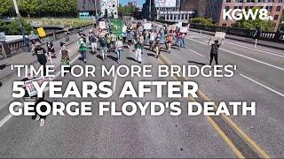 Demonstrators gather in Portland to mark 5 years since George Floyd's death