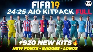 FIFA 19 - FULL KITPACK AIO SS 24/25 | NEW BADGE | NEW FONT | NEW YOUNG PLAYERS | SQUAD UPDATE