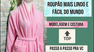 Roupão sem corte e costura nas laterais,fácil de cortar e costurar,#passoapasso