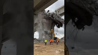 INSANE Bridge Demolition Collapse! | Heavy Excavator Takes Down Massive Concrete Structure (2025)