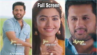 Hawayein Full Screen Status (lyrics)  Song | Rashmika & Nithiin | KP Dhamaka |