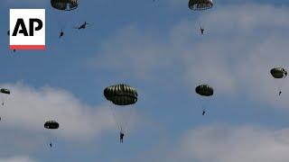 UK paratroopers jump into D-Day drop zone to recreate airborne liberation of Normandy 80 years ago