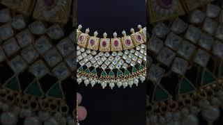 #shortvideo Stunning Beautiful Jadau Pachi Kundan Choker Necklace Set with Jhumki ️ #chokers