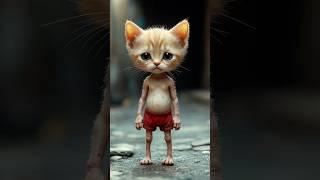 Malnourished kitten gets bullied, but then he gets rich and muscular
