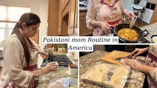PAKISTANI MOM ROUTINE IN AMERICA/ CHICKEN SANDWICH RECIPE/DAILY KITCHEN  ROUTINE VLOG 