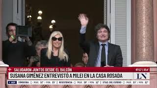 Susana Giménez entrevistó a Milei en la Casa Rosada y salieron a saludar juntos al balcón