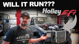 First Start On The Holley EFI Chevy 350 Toyota!