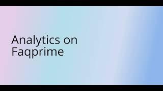 Analytics on Faqprime