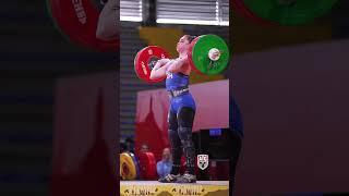 Slow motion of Mattie Rogers (76kg ) 141kg / 310lbs  clean & jerk!