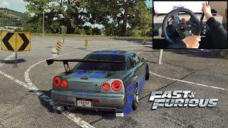 NFS HEAT NISSAN SKYLINE GT-R R34 Fast and Furious - LOGITECH G29 gameplay