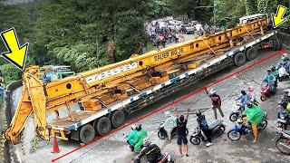 DRAMA OF A LONG LOAD TRUCK HAVING DIFFICULTY PASSING THE CURVE