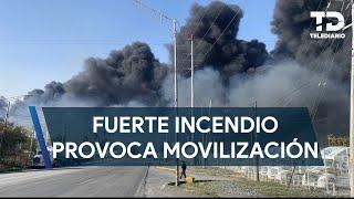 Fuerte incendio provoca movilización en límites de García y Santa Catarina