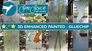 Frosted Glass Effect Spotlight:  3D Enhanced Painted - GLUECHIP BACKGROUND | Sans Soucie Art Glass