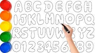 Let's Learn How to Draw and Paint ABCD A to Z and Numbers 1 to 10 Easy for Beginners // KS ART