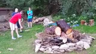 Bonfire Gasoline Fire Fail explosion! Dumb yet funny!