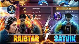 RAISTAR VS SATVIK || GYANGAMING 4 VS 4 CUSTOM CHALLENGE ON SATVIK - Garena Free Fire