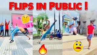 Crazy Flips In Public !  | Public Reaction | Mahesh Vishwakarma