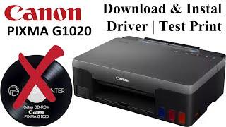 Install the Canon G1020 Printer & Download Driver, Test Print, on a laptop or PC computer