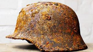 Very Rusty WW2 German Helmet Restoration and Preservation