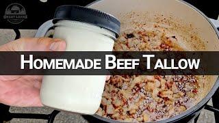 Making Beef Tallow from Brisket Trimmings - Rendering Fat Tallow on Stove