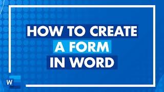 How to Create a Form in Microsoft Word - MS Word Form Tutorial