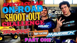 On-Road Shoot-Out Challenge Part 1 - Traxxas VS. HPI VS Maverick! Fastest RC Street Cars in the Test