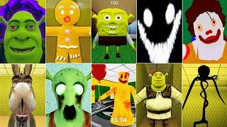 Shrek In The Backrooms All 9 Entity Level 1 To Level 13 All Jumpscares New Update