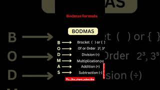 Bodmas formula #youtubeshorts #subscribe #motivation #