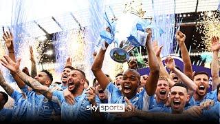 Manchester City lift the 2021/22 Premier League trophy! 