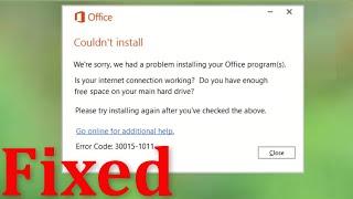 How To Fix Microsoft Office Error Code 30015-1011 (2) & 0-1036 (0) - Office 365 Code 30015 - 1011(2)